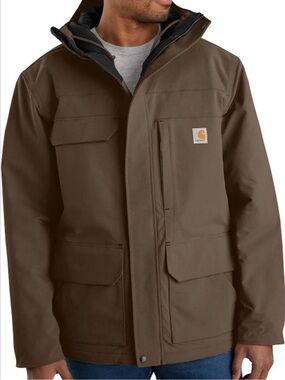 Carhartt Super Dux Jacket XXL Tall Brown Hooded Work Coat